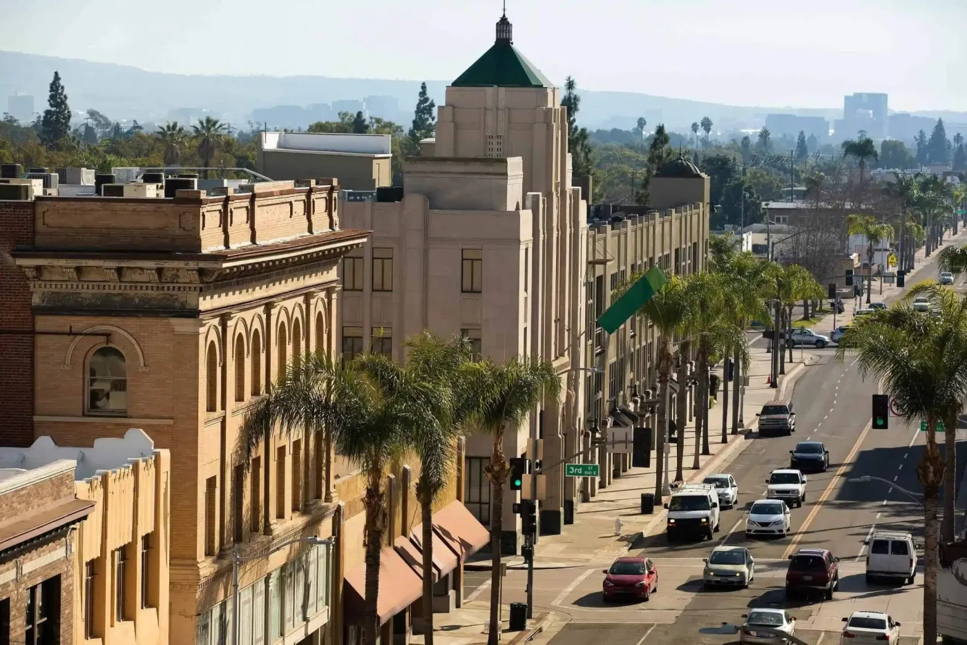 A view of buildings in Santa Ana California